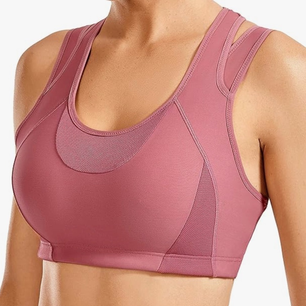 SYROKAN Sports Bras for Women High Support Mesh Full Coverage Racerback NWT L
